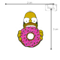 Przypinka Homer Simpson Różowy Donut Metal Pin wymiar