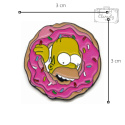 Przypinka Homer Simpson W Donucie Różowa Metal Pin Wymiar