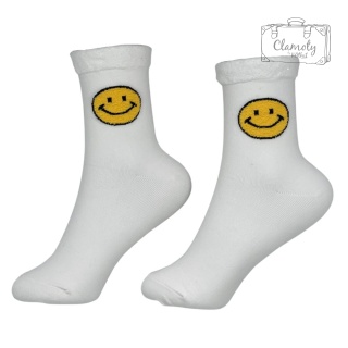 Skarpetki Damskie Białe Be Happy Smile 36-40