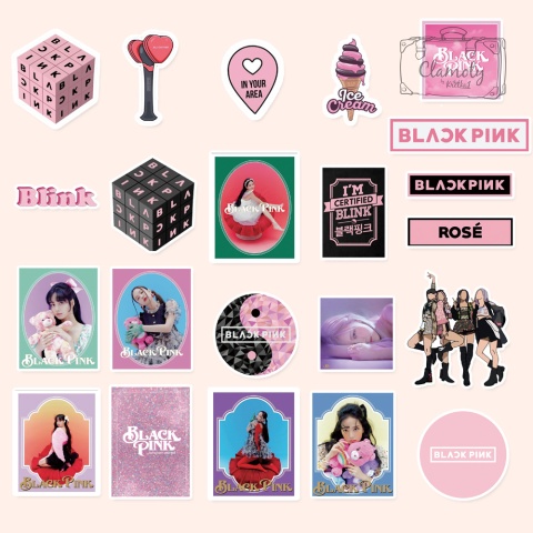 Zestaw Naklejek Sticker Bomb Wlepy Black Pink 2 N51