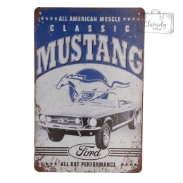 Tabliczka Ozdobna Blacha Vintage Retro Mustang 1