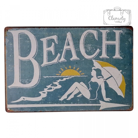 Tabliczka Ozdobna Blacha Vintage Retro Beach 1