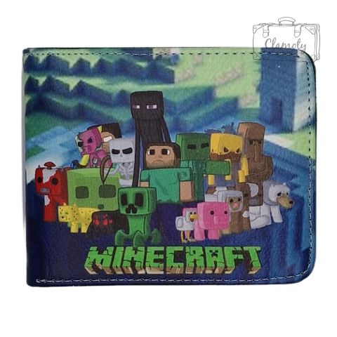 Portfel Dwuczęściowy Kieszeń Suwak Minecraft Gra