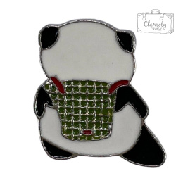 Przypinka Metalowa Metal Pin Panda Wojownik Tyłem