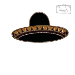 Przypinka Metalowa Metal Pin Czarne Sombrero