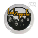Przypinka Metalowa Okrągła Led Zeppelin Biała