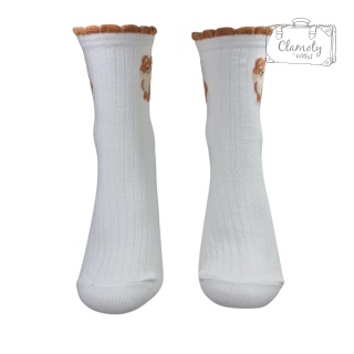 Skarpetki Damskie Bawełna Białe z Liskiem 36-40