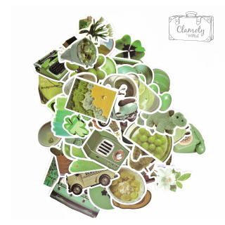 Wlepki Naklejki Sticker Bomb Zielony Mix Kotek n172