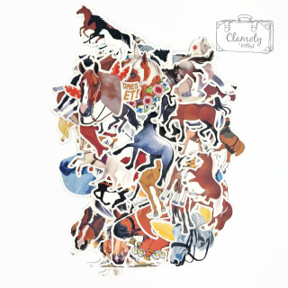 Wlepki Naklejki Sticker Bomb Koniki Konie n159