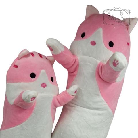 Maskotka Pluszak Kotek Różowo Biały Pluszowy 150CM