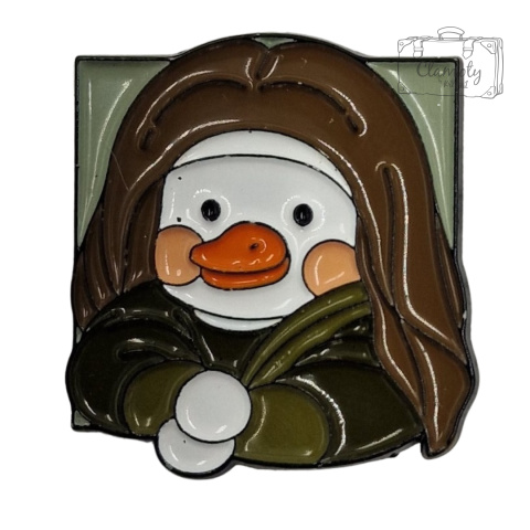 Przypinka Metalowa Obraz Duck Kaczka Mona Lisa
