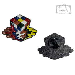 Przypinka Metalowa Metal Kolorowa Kostka Rubika