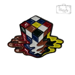 Przypinka Metalowa Metal Kolorowa Kostka Rubika