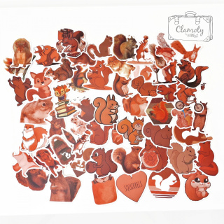 Zestaw Naklejek StickerBomb Ruda Wiewiórka N166