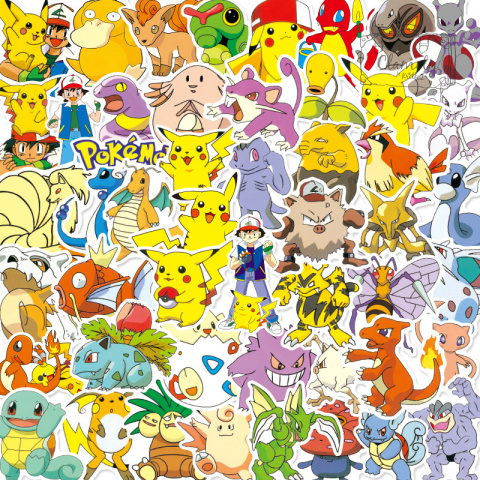 Zestaw Naklejek StickerBomb Pokemon Ash i Pikachu