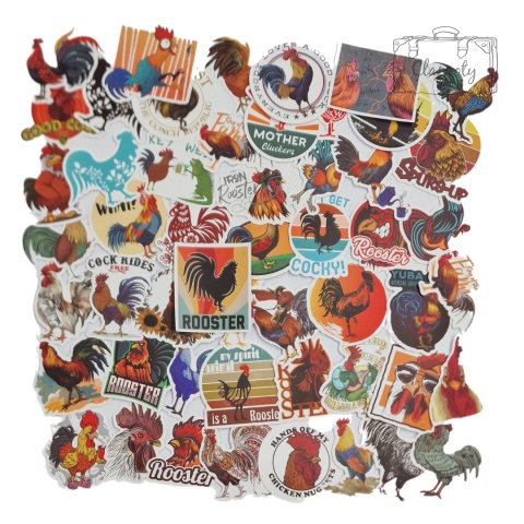 Zestaw Naklejek Wlepki StickerBomb Kura Kogut 1
