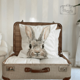 White Pillow Case Bunny Head 45x45
