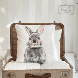 Pillow Case Gray Bunny 45x45