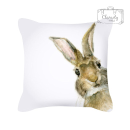 White Pillow Case Bunny Head In The Corner 45x45
