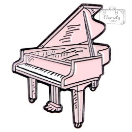 Przypinka Metal Różowy Fortepian Piano Pin