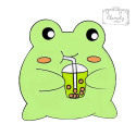 Przypinka Metal Żabka z Bubble Tea Frog Pin