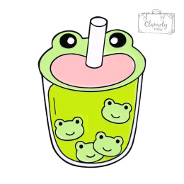 Przypinka Metal Żabkowy Bubble Tea Frog Pin