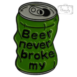Przypinka Metalowa Beer Never Broke My Puszka Piwo
