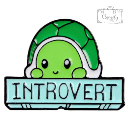 Przypinka Metalowa Introvert Żółwik Introwertyk