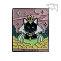 Przypinka Metalowa Kolorowa Tarot Kot w Koronie
