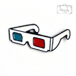 Przypinka Metalowa Okulary 3D Kino Glasses
