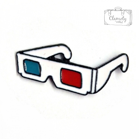 Przypinka Metalowa Okulary 3D Kino Glasses