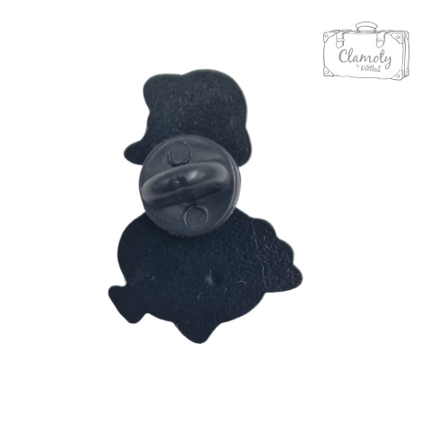 Przypinka Metalowa Kaczka w Czapce z Torebką