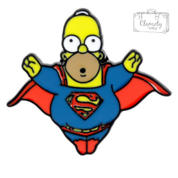 Przypinka Metalowa Simpsons Family Homer Superman