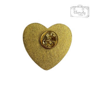 Przypinka Metalowa Yin Yang Pomara-Różowe Serce