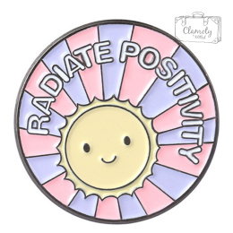 Pin Metal Round Radiate Positivity Sun Pin