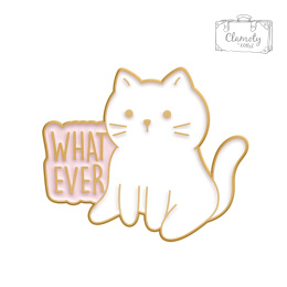 Metal Cat Sitting Kitty What Ever Pin