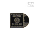 Przypinka Metal Płyta Vinylowa Music Please Pin