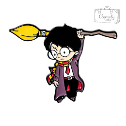 Pin Metal Wizard Harry Potter with Broom
