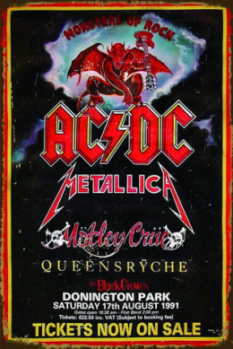 Tablica Ozdobna Blacha AC DC Metallica Koncert Retro Vintage