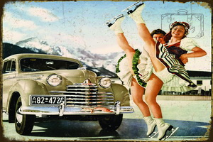 Tablica Ozdobna Blacha Dancing Girl USA Retro Vintage