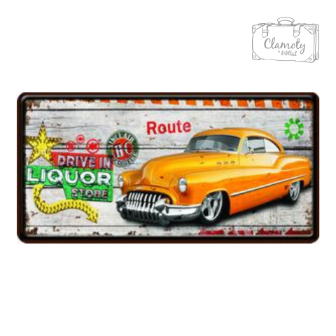 Tablica Ozdobna Blacha Drive In Liquor Cuba Route Retro Vintage