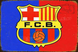 Tablica Ozdobna Blacha FCB F.C. Barcelona Retro Vintage