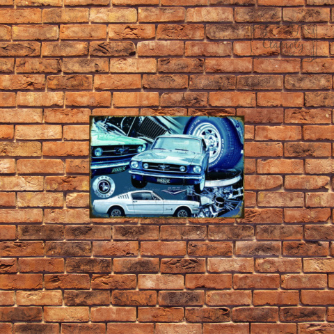 Tablica Ozdobna Blacha Ford Mustang Muscle Car Retro Vintage Tablica Ozdobna Blacha Ford Mustang Muscle Car Retro Vintage