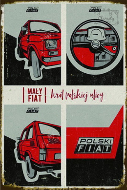 Tablica Ozdobna Blacha Mały Fiat 126p FSM Retro Vintage