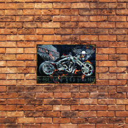Tablica Ozdobna Blacha Motor Harley Davidson Skull Retro Vintage
