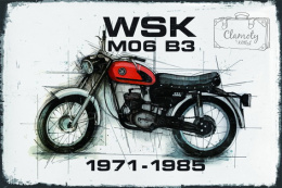 Tablica Ozdobna Blacha Motor WSK M06 B3 Retro Vintage