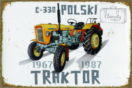 Tablica Ozdobna Blacha Polski Traktor C-330 Retro Vintage