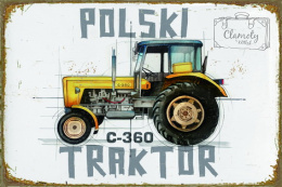 Tablica Ozdobna Blacha Polski Traktor C-360 Retro Vintage