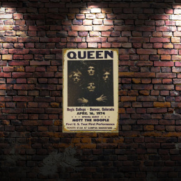 Tablica Ozdobna Blacha Queen LIVE Koncert Retro Vintage