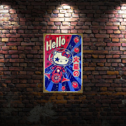 Tablica Ozdobna Blacha Retro Hello Kitty Retro Vintage